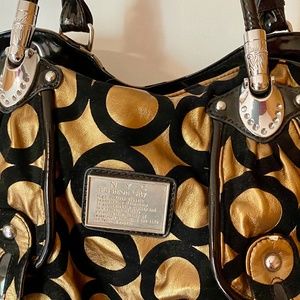 NYC Gold and Black shoulder purse